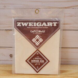 Zweigart Damask Aida Cross Stitch 18-Ct Fabric 12"x18" VTG 1970s Unopened NEW